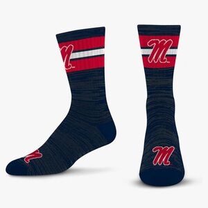 For Bare Feet NCAA Mississippi Ole Miss Rebels First String Crew Sock Team Color